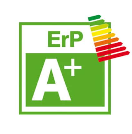 ERP energy label showing high-efficiency rating for a combi boiler